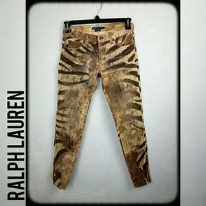 Ralph Lauren animal painted ankle jeans